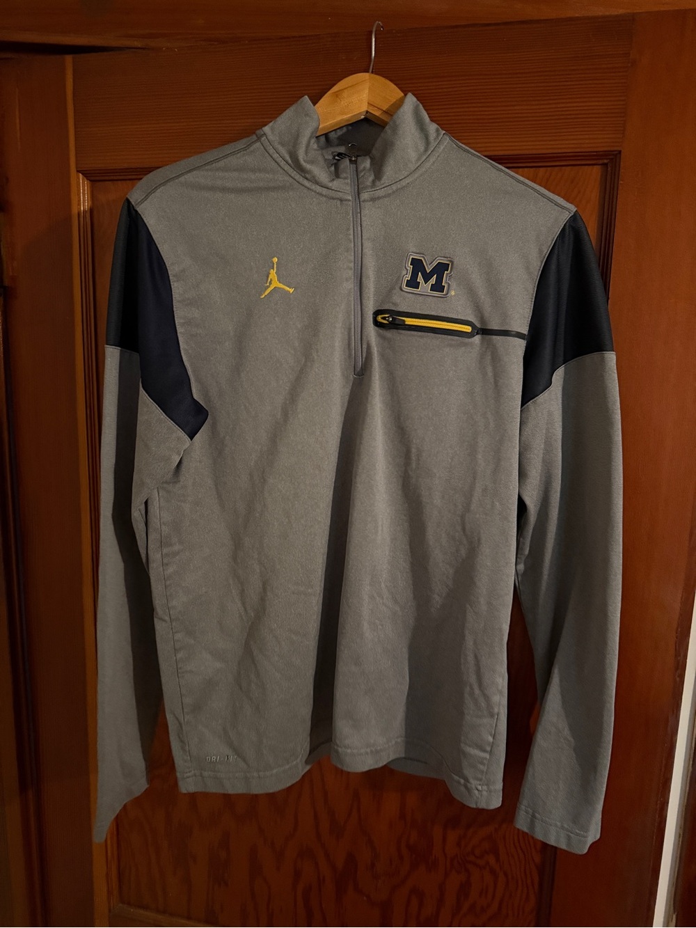 Jordan Michigan Gray Zip Pullover